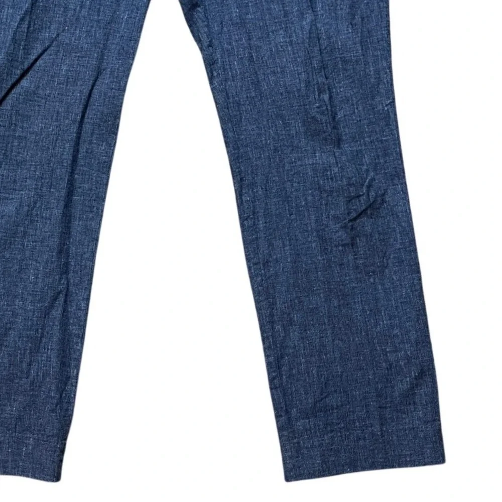 Bonobos Dress Pants Men 36x34 Blue Heathered Linen Blend Flat Front Straight Leg